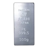 500 Gram Asahi Japan Platinum Minted Bar 999.5