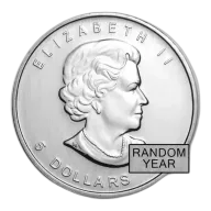 1 oz Silver Canadian Maple Leaf Coin (Random Year) Circulated