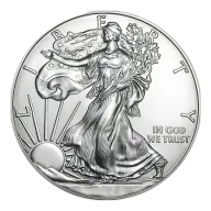 Pre-Owned USA Eagle 1oz Silver Coin - Mixed Dates - VAT Free