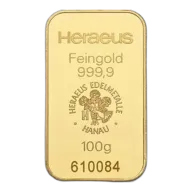 100g Gold Bar | Heraeus with Certificate