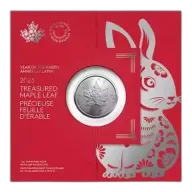 RCM 1oz Treasured Silver Maple Leaf, Year of the Rabbit - 2023