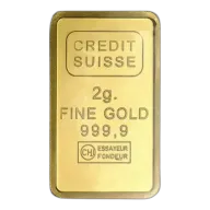 2g Credit Suisse Gold Liberty Bar
