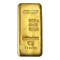 Metalor 500g Gold Cast Bar