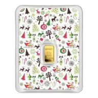 1/2 gram APMEX Gold Bar - (w/Christmas Collage Card)