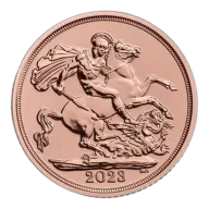 2023-Present Great Britain Gold 1 Sovereign (King Charles III) - XF+