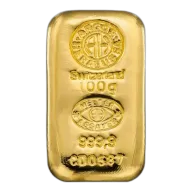 100g - 9999 Gold - Switzerland - Cast Bar