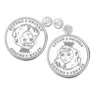 1 oz .999 Fine Silver -Before and After 5 Drinks -Reversible Adult Novelty Round