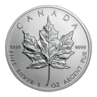 1 Oz Canadian Maple Leaf .9999% Fine Silver Coin 2013