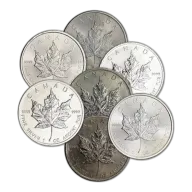 Canada Silver Maple Leaf 1 oz $5 - Random Date - Impaired