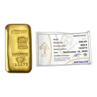 Metalor 250g Gold Cast Bar
