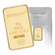 Metalor 10 Gram Gold Bar