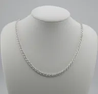 Sterling Silver 2.5mm Wide Rope Chain, 23in Length, 16g Hallmarked