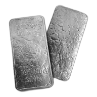 10 oz .999 Fine Silver Bar - Monarch Stone Struck