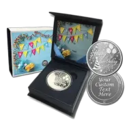 1 oz .999 Fine Silver Round - Happy Birthday (Custom Engraved w/ Box)