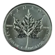 1oz Canadian Silver Maple Leaf Gem BU (Random Date)