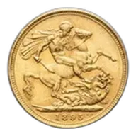 1895-M Australia Gold Sovereign Veil Head Victoria AU