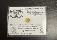 1g 24ct Gold Medallion with certificate