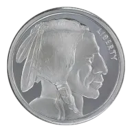 5 OZ SILVER ROUND BUFFALO DESIGN GOLDEN STATE MINT