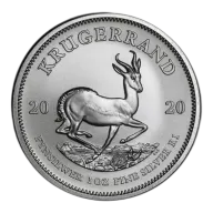 1 oz South African Krugerrand .999% Fine Silver Coin BU 2020