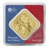 1 OZ GOLD BAR BRITANNIA AND LIBERTY