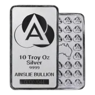 10oz Ainslie Minted Silver Bar