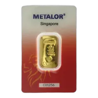 Metalor 50g Cast Gold Bar in Assay Card