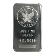 5-oz Sunshine Mint .999 Fine Silver Bar Mint Mark SI Sealed