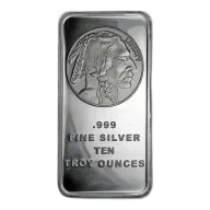 10 oz Buffalo Design 0.999 Pure Silver Bar