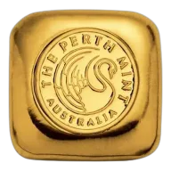 1 oz Perth Mint Cast Gold Bar - Square Button Design (SERIALISED)