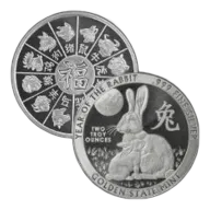 2 oz Year of the Rabbit Silver Round