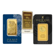 50 gram Gold Bar - Brand Varies (Carded)