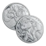 1 oz Bull & Bear Silver Round