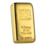 10 oz CPG Cast Gold Bullion 99.99% Pure