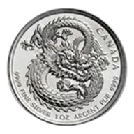 2020 Canada 1 oz Silver $5 Lucky Dragon High Relief BU