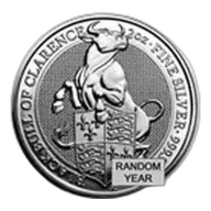 2 oz Silver Queen's Beasts BU (Random)