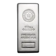 100 oz Royal Canadian Mint Silver Bar