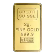2 g Credit Suisse Gold Liberty Bar