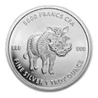 2021 Republic of Chad 1 oz Silver Mandala Warthog (Abrasions)
