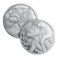 2 oz Bull & Bear Silver Round