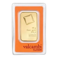 Valcambi 50g Stamped Gold Bar