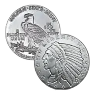 1 10 oz Incuse Indian Fractional Silver Round