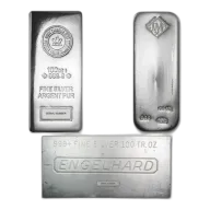 100 oz Silver Bar - Brand Varies (IRA Eligible)