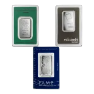 1 oz Platinum Bar - Brand Varies (Carded)