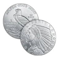 5 oz Incuse Indian Silver Round