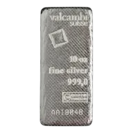 10 oz Silver Cast Bar - Valcambi - .999 Ag