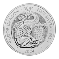 10 Oz Tudor Beasts - Dragon Silver BU Coin 2024