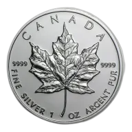 1 Oz Canadian Maple Leaf .9999% Fine Silver Coin 2019