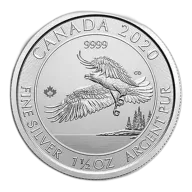 2020 1.5 Oz Canadian North American Bald Eagle Silver Coin - BU