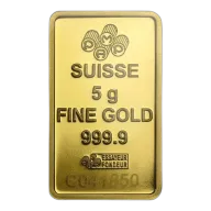 5 Gram Gold Bar - PAMP Suisse - Lady Fortuna Series - 5 g Gold Bar - .9999 Au