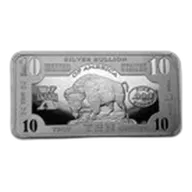 10 oz Silver Bar - 1901 $10 Bison